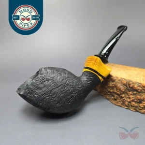 Peter Toth Sandblasted Freehand w/ Ebony & Osage Handmade Briar Pipe, New