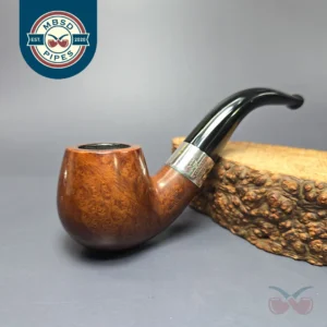 WDC Sterling Hand Made Smooth Bent Billiard Estate Briar Pipe, American Estates
