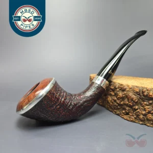 Stanwell Pipe of the Year 1991 Partially Sandblasted Horn w/ Silver Estate Briar Pipe, Unsmoked, 9mm
