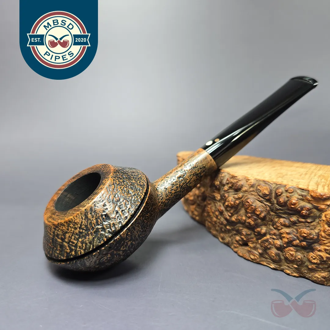 Luciano 2010 Squat Sandblasted Rhodesian Estate Briar Pipe, Italian Estates