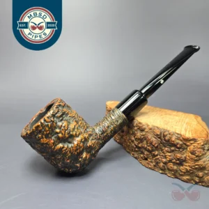 Castello 1950s-60s Sea Rock Briar SC 15F Rusticated Billiard Estate Briar Pipe, Italian Estates