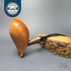 WO Larsen Pearl Grade Partially Sandblasted Cobra Estate Briar Pipe, Unsmoked