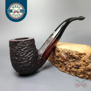 James Upshall Bark Group 6 Partially Rusticated Bent Billiard Estate Briar Pipe, Unsmoked