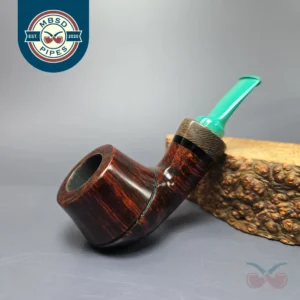 Bonsai Pipes Smooth Rhodesian w/ Stabilized Platan Handmade Briar Pipe, New