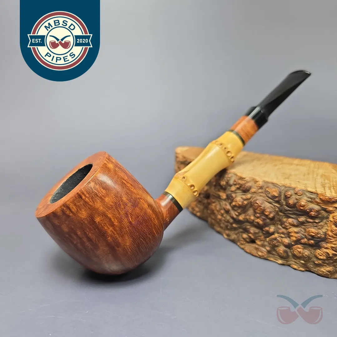 Bjarne Nielsen Signature Grade (C) Smooth Pot w/ Bamboo Estate Briar Pipe, Unsmoked