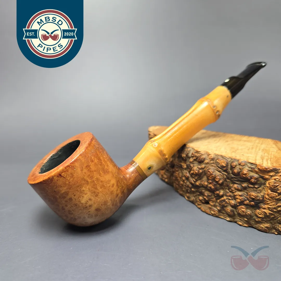 Dunhill 1965 Whangee Root Briar Smooth Bamboo Pot Estate Briar Pipe, English Estates