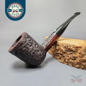 James Upshall Bark Group 6 Partially Rusticated Billiard Estate Briar Pipe, Unsmoked