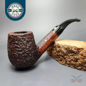 James Upshall Bark EXL Rusticated Bent Billiard Estate Briar Pipe, Unsmoked