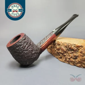 James Upshall Bark Group 5 Partially Rusticated Billiard Estate Briar Pipe, Unsmoked