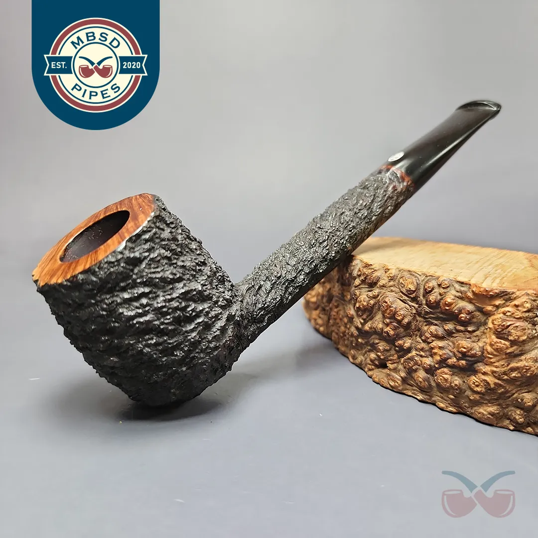 James Upshall Bark Group 6 Partially Rusticated Canadian Estate Briar Pipe, Unsmoked