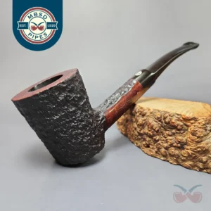 James Upshall Bark EXL Partially Rusticated Poker Estate Briar Pipe, Unsmoked