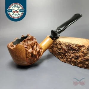 Micoli (Robert Burns) Partially Rusticated Pot Estate Briar Pipe, American Estates