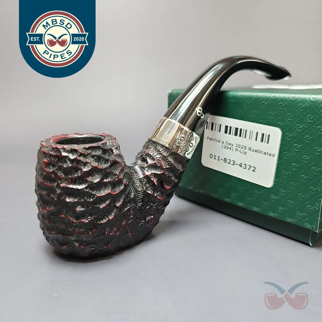 Peterson St Patrick's Day 2025 304 Rusticated Oom Paul Sitter Briar Pipe, Unsmoked