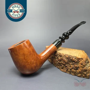 Edwards XL Smooth Bent Billiard w/ Ebonite Estate Briar Pipe, Unsmoked