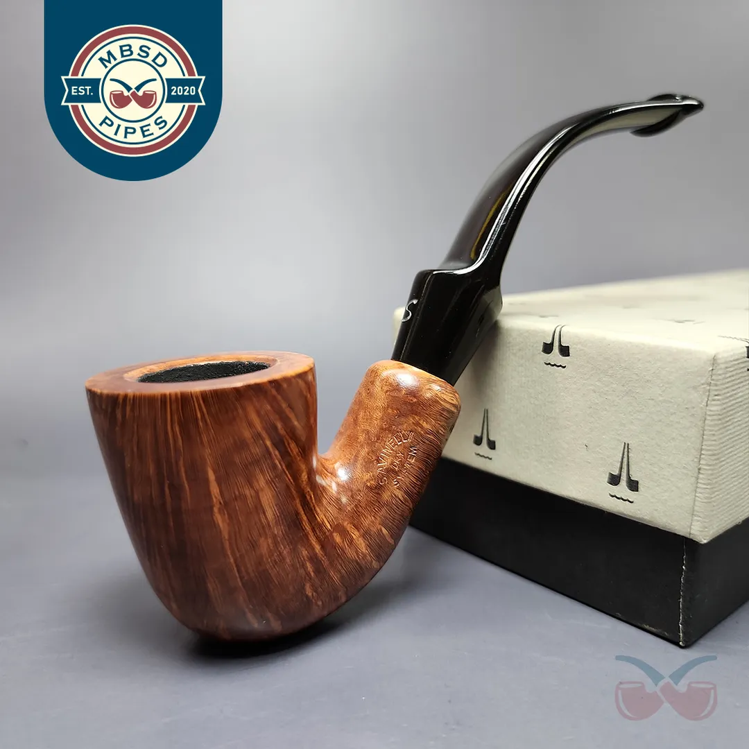 Savinelli Dry System 3621 Smooth Bent Dublin Estate Briar Pipe, Unsmoked, Italian Estates