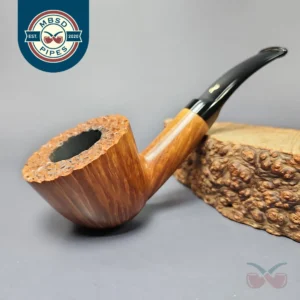 Posella SR3 VIP Partially Rusticated Dublin Estate Briar Pipe, Italian Estates