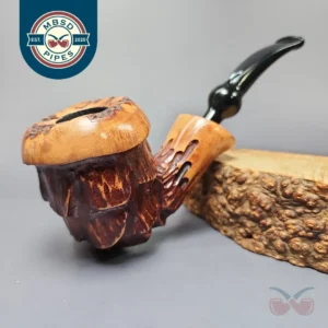 Nording Spruce Cone Partially Rusticated Freehand Estate Briar Pipe, Unsmoked
