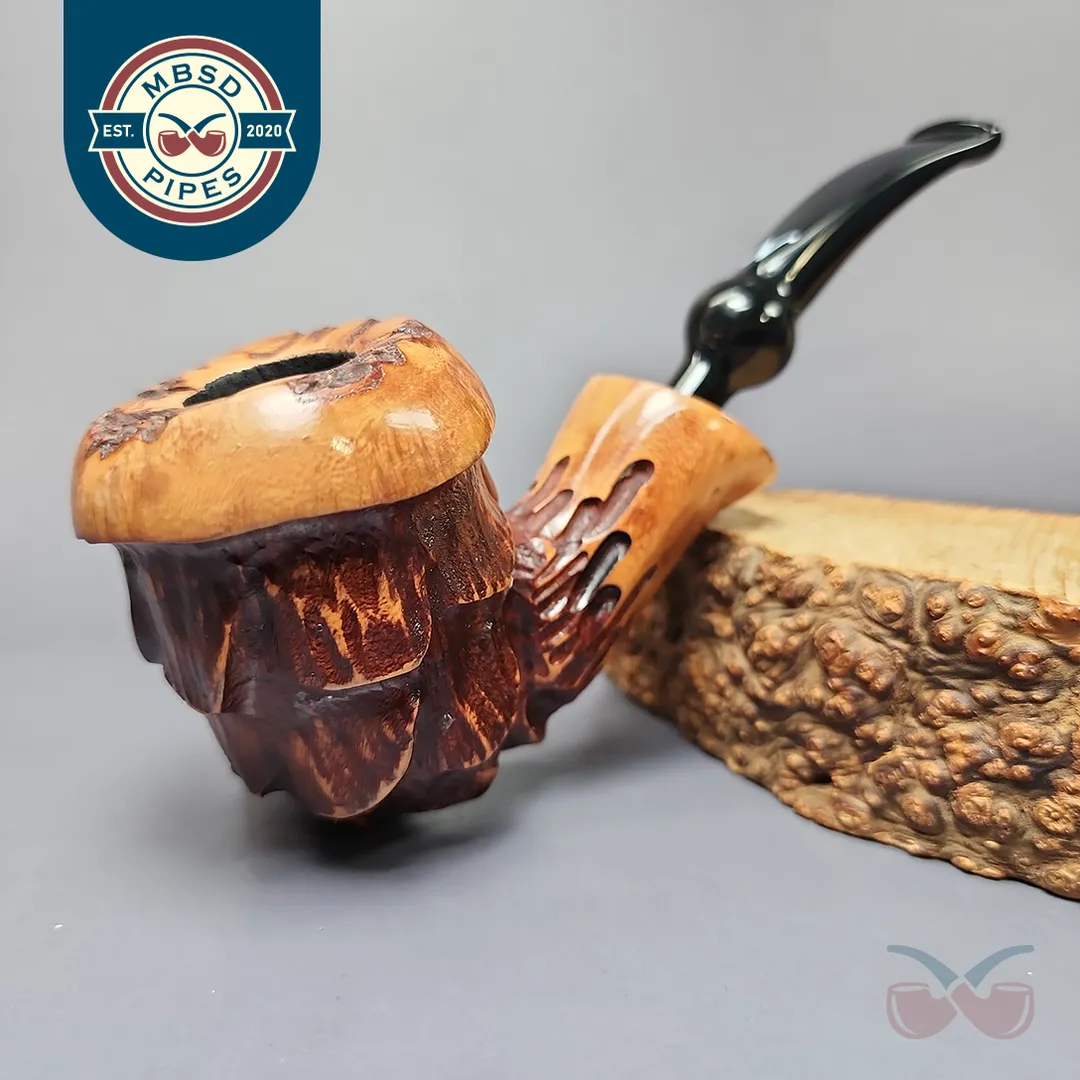 Nording Spruce Cone Partially Rusticated Freehand Estate Briar Pipe, Unsmoked