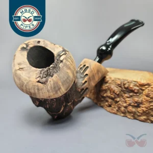 Nording Spruce Matte Partially Rusticated Freehand Estate Briar Pipe, Unsmoked