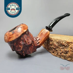 Nording Point Clear Partially Rusticated Freehand Estate Briar Pipe, Unsmoked
