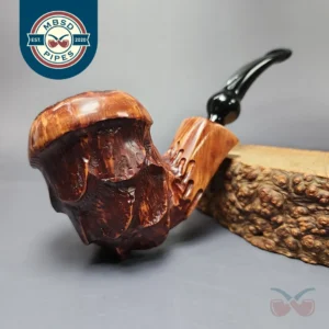 Nording Point Clear Partially Rusticated Freehand Estate Briar Pipe, Unsmoked