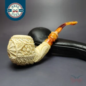 Salim Şener Dragon Carved Apple Estate Block Meerschaum Pipe, Unsmoke