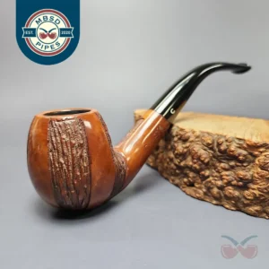 Comoy's Pre-1980s Highgate 184 Partially Rusticated Bent Billiard Estate Briar Pipe, Unsmoked