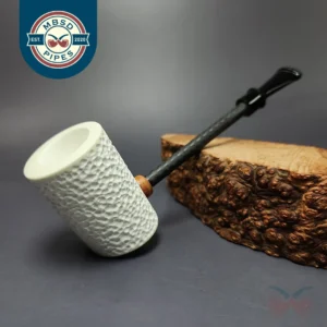 MBSD Meerschaum Deluxe Rusticated Poker Block Meerschaum Pipe, New