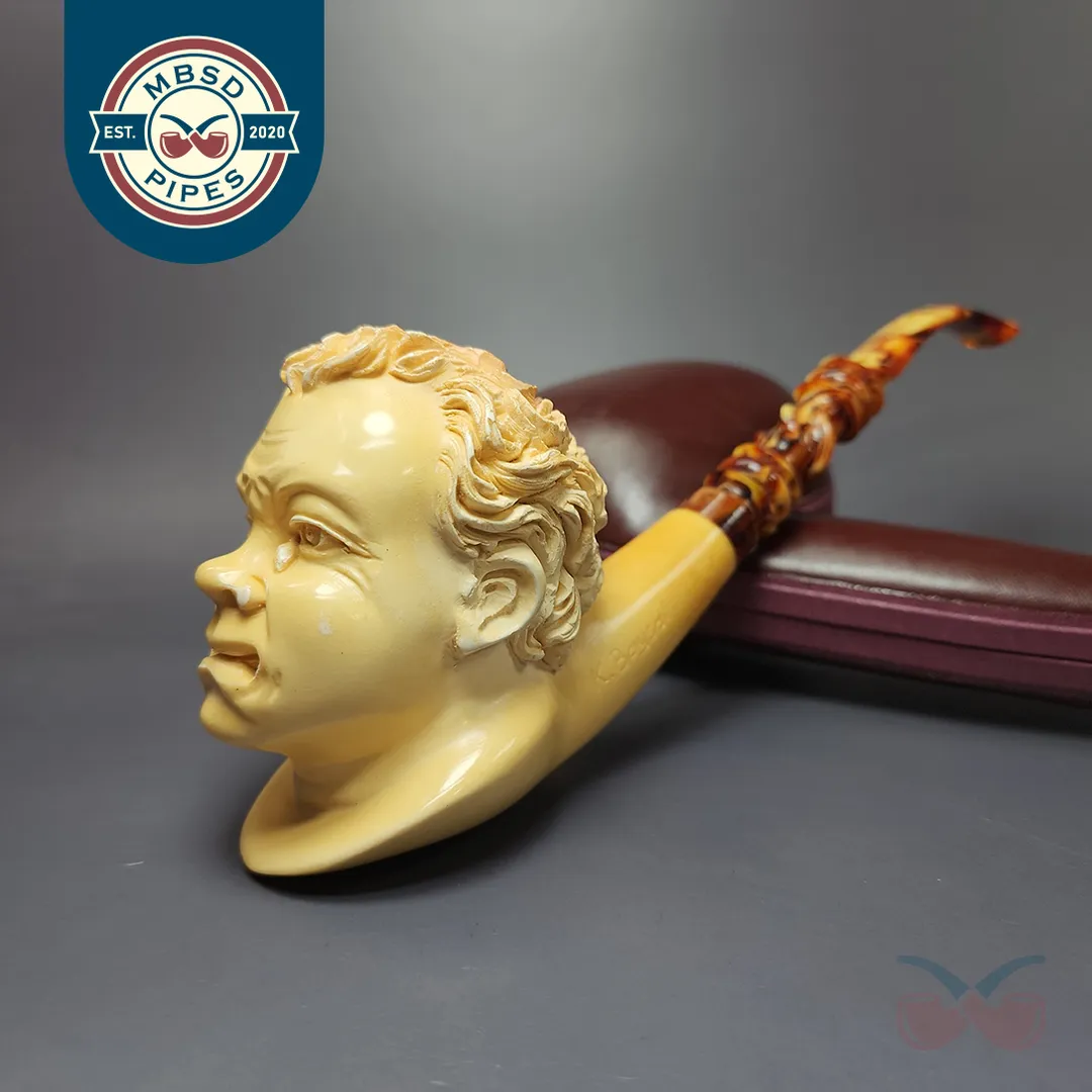 Kadir Baysal Magnum Weeping Child Estate Meerschaum Pipe, Turkish Estates