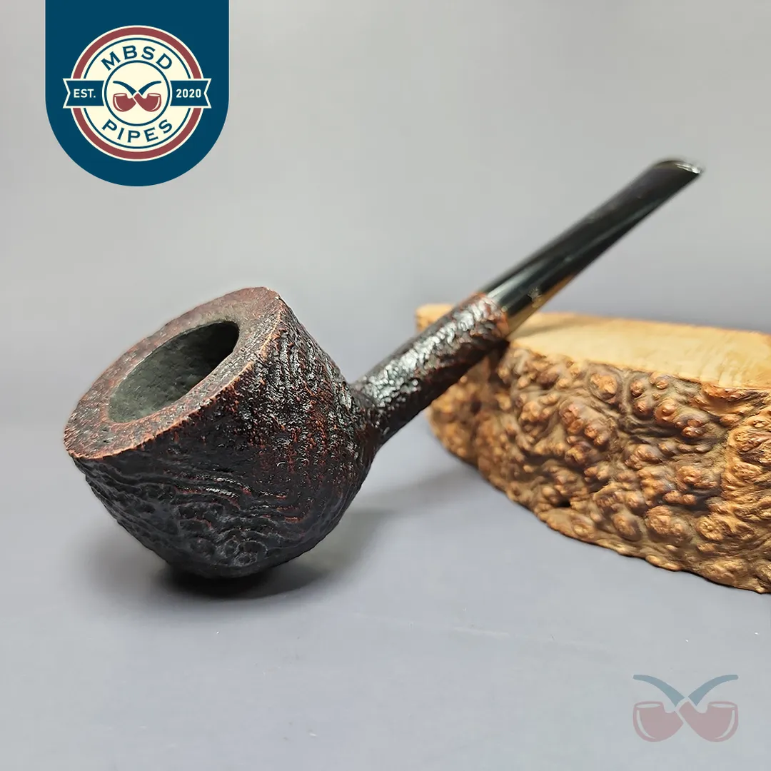 Stanwell c.1960s 83R Hand Made Sandblasted Pot Estate Briar Pipe, Danish Estates