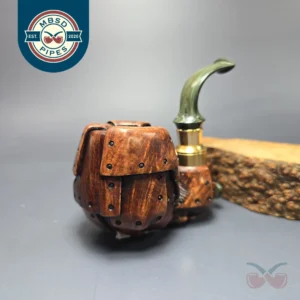 Moonlight Pipes "Steampunk" Oom Paul Handmade Briar Pipe, New