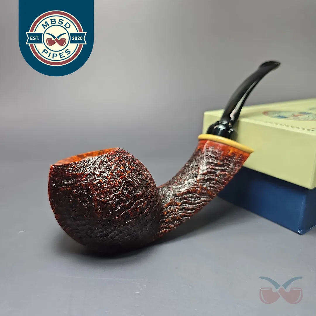 MBSD Briars Modern Masters 2 Sandblasted Blowfish w/ Boxwood Briar Pipe, New