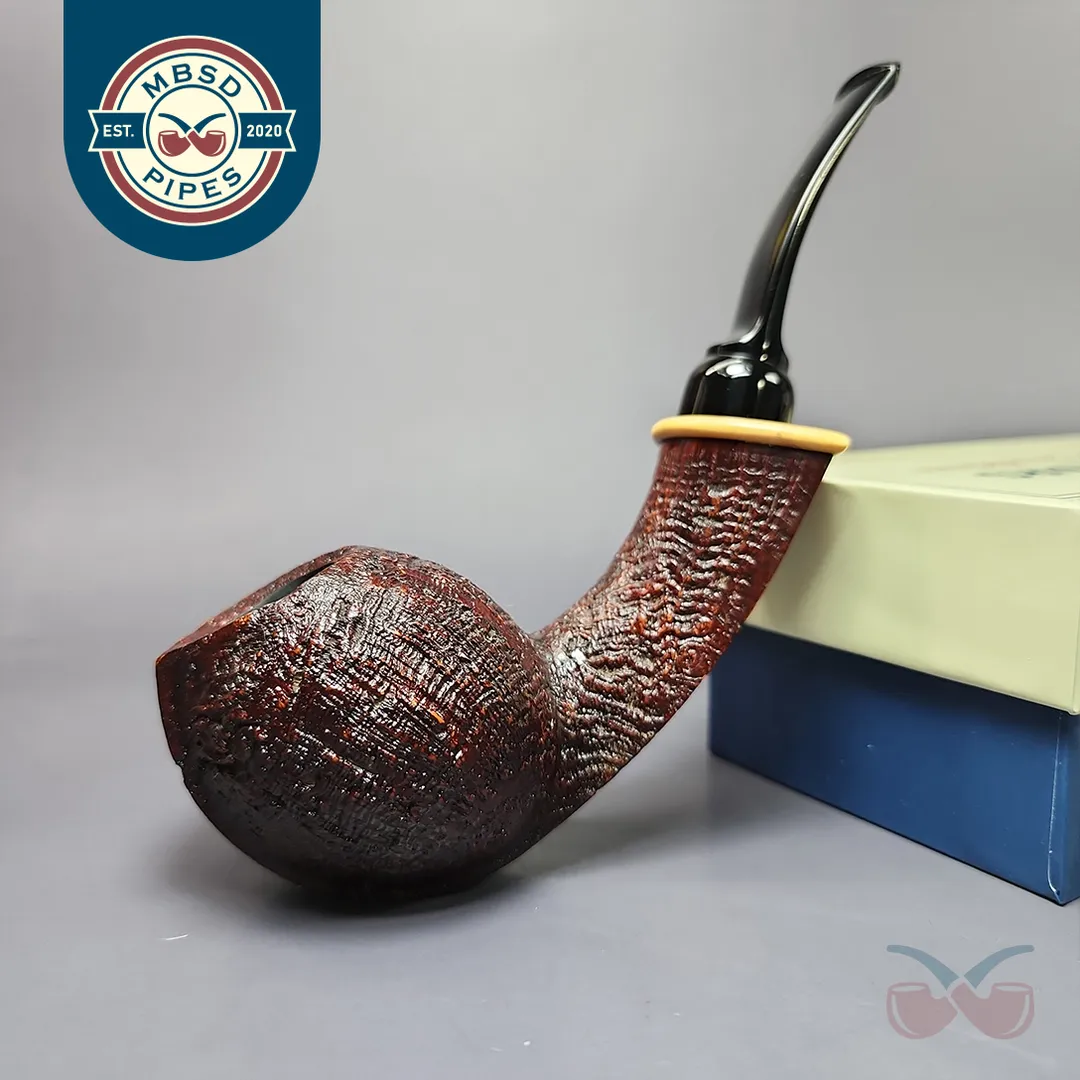 MBSD Briars Modern Masters 2 Sandblasted Blowfish w/ Boxwood Briar Pipe, New