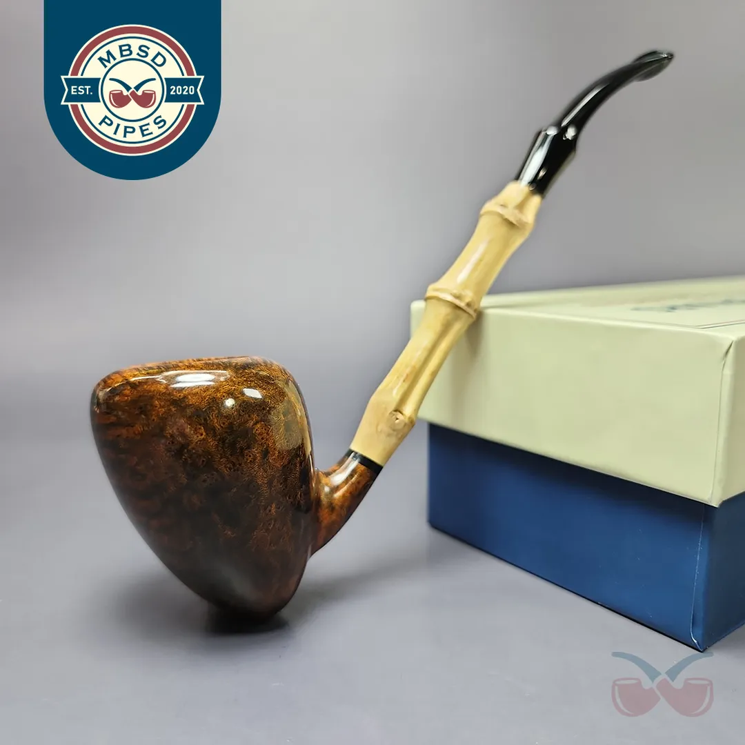 MBSD Briars Modern Masters 1 Smooth Peewit w/ Bamboo Briar Pipe, New