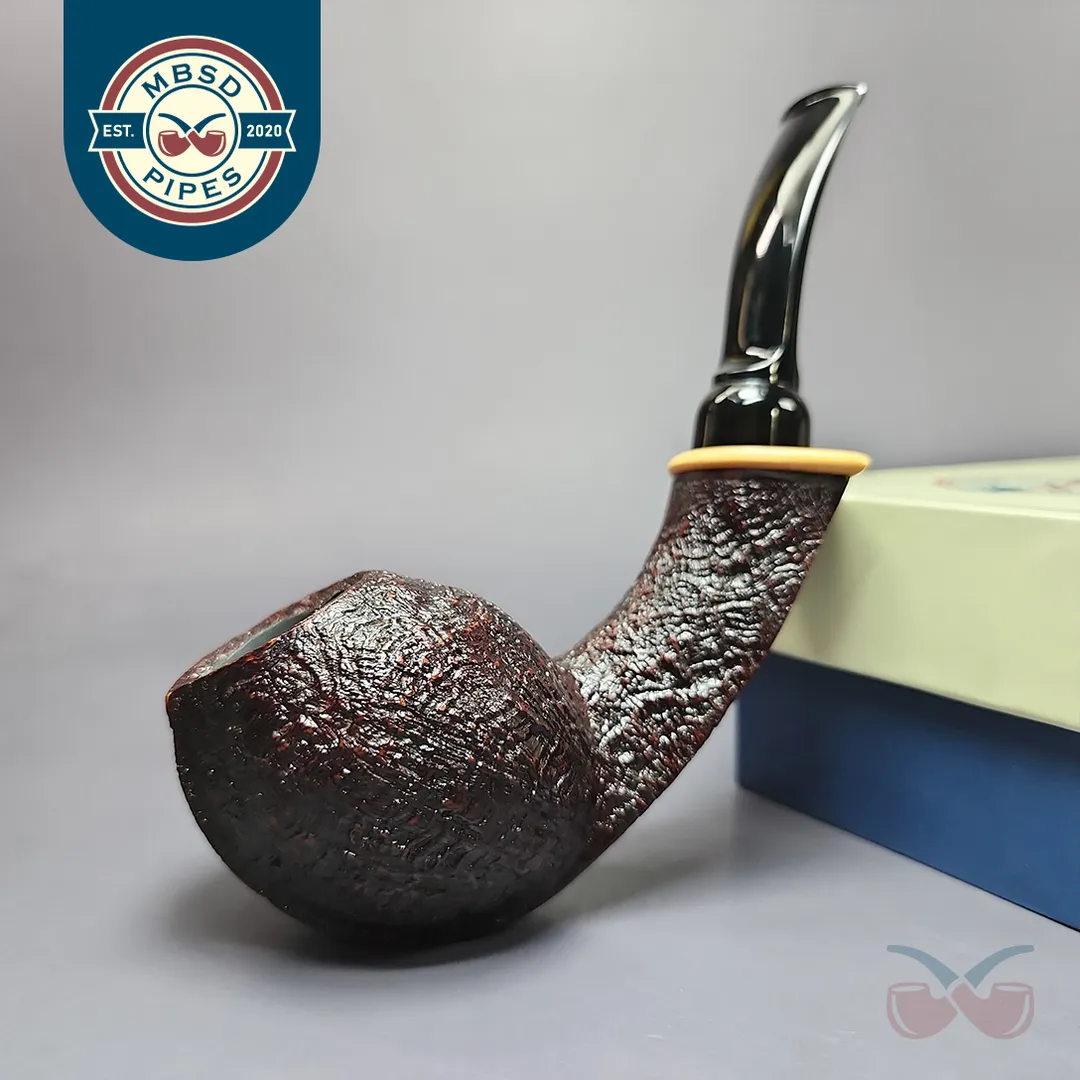 MBSD Briars Modern Masters 2 Sandblasted Blowfish w/ Boxwood Briar Pipe, New
