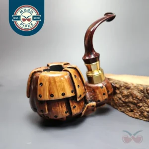 Moonlight Pipes "Steampunk" Oom Paul Handmade Briar Pipe, New
