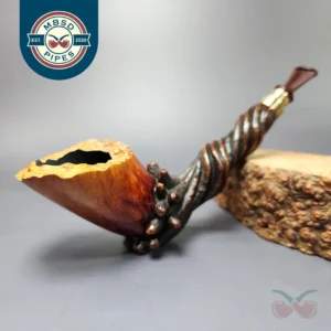 Moonlight Pipes "Outgrowth" Lovat w/ Brass Handmade Briar Pipe, New