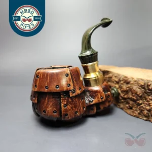 Moonlight Pipes “Steampunk” Oom Paul Handmade Briar Pipe, New