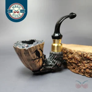 Moonlight Pipes "Briar Raven" Oom Paul Handmade Briar Pipe, New