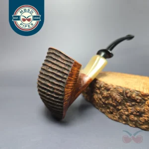 Md. Angga Partially Partially Rusticated Shield Briar Pipe, New