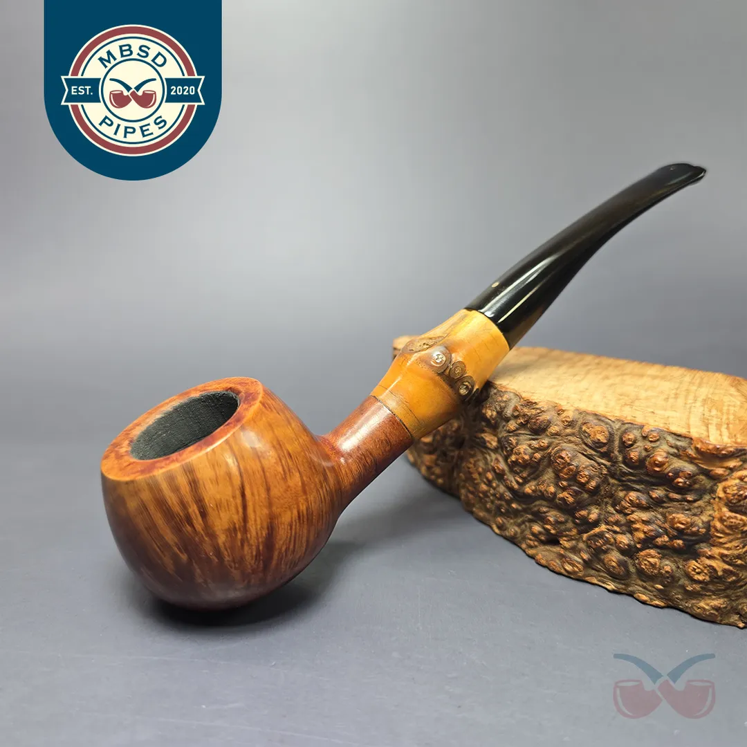 Savinelli Punto Oro 313 Smooth Prince w/ Bamboo Estate Briar Pipe, Italian Estates
