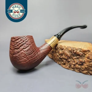 MBSD Briars by Piero Vitale Red Sandblasted Brandy w/ Zebrawood Briar Pipe, New