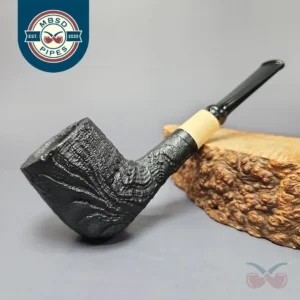 MBSD Briars by Piero Vitale Vintage Sandblasted Billiard w/ Boxwood Briar Pipe, New