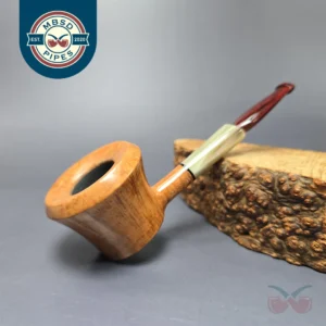 Mina Pipes Smooth Pot w/ Horn Estate Briar Pipe, Unsmoked