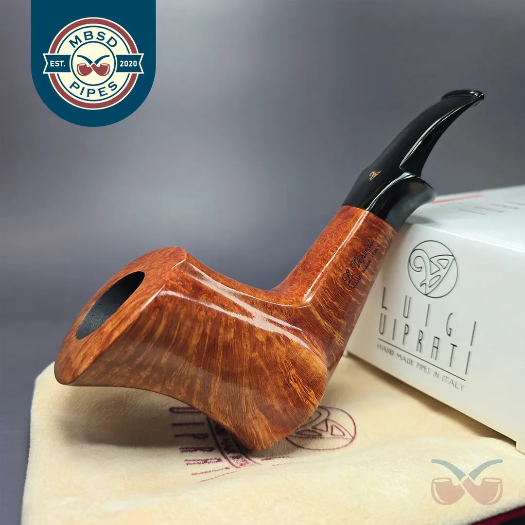 Viprati 5 Clover XL Smooth Freehand Sitter Estate Briar Pipe, Unsmoked