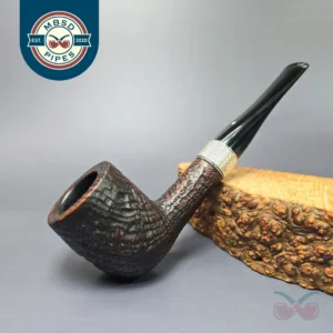 Dunhill 1999 Shell Briar 4103 Sandblasted Billiard w/ Silver Estate Briar Pipe, English Estates