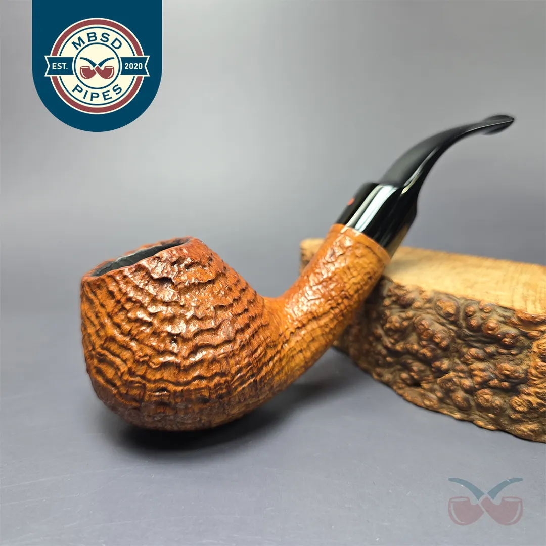 Ser Jacopo S3 Sandblasted Brandy Estate Briar Pipe, Italian Estates