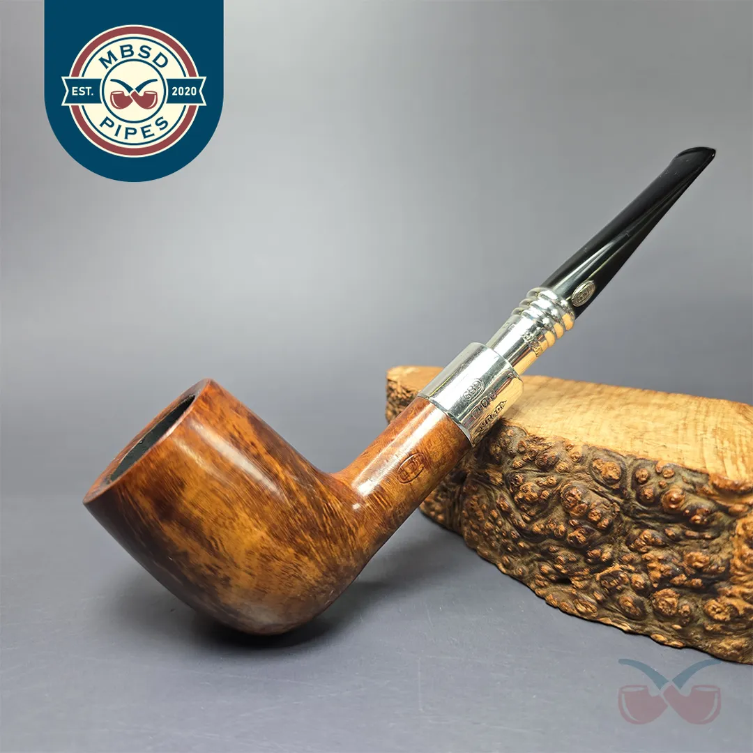 GBD 1957 9452 Smooth Billiard w/ Silver Spigot Estate Briar Pipe, English Estates