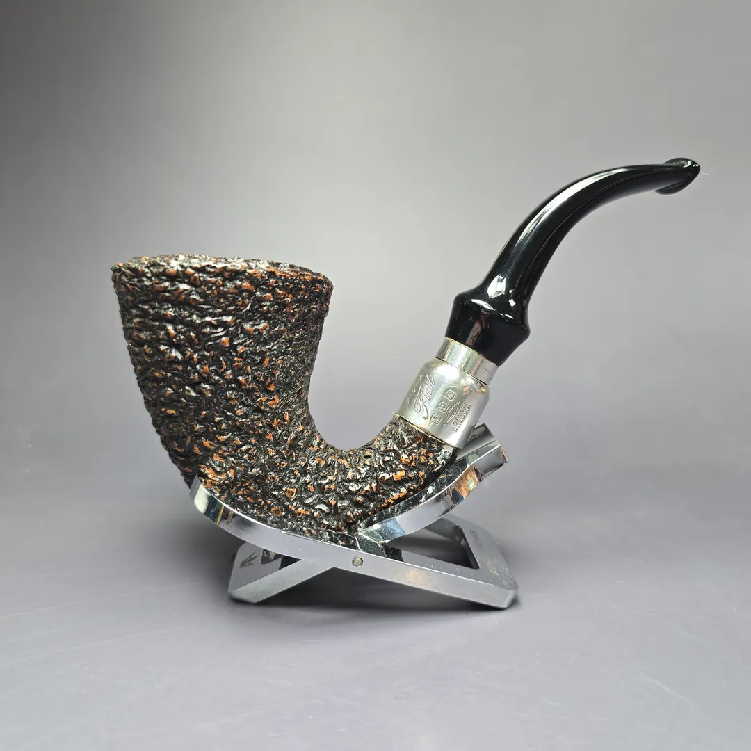 Brebbia First 1997 Rusticated Calabash w/ Silver Estate Briar, Pipe Unsmoked, 9mm - Image 2
