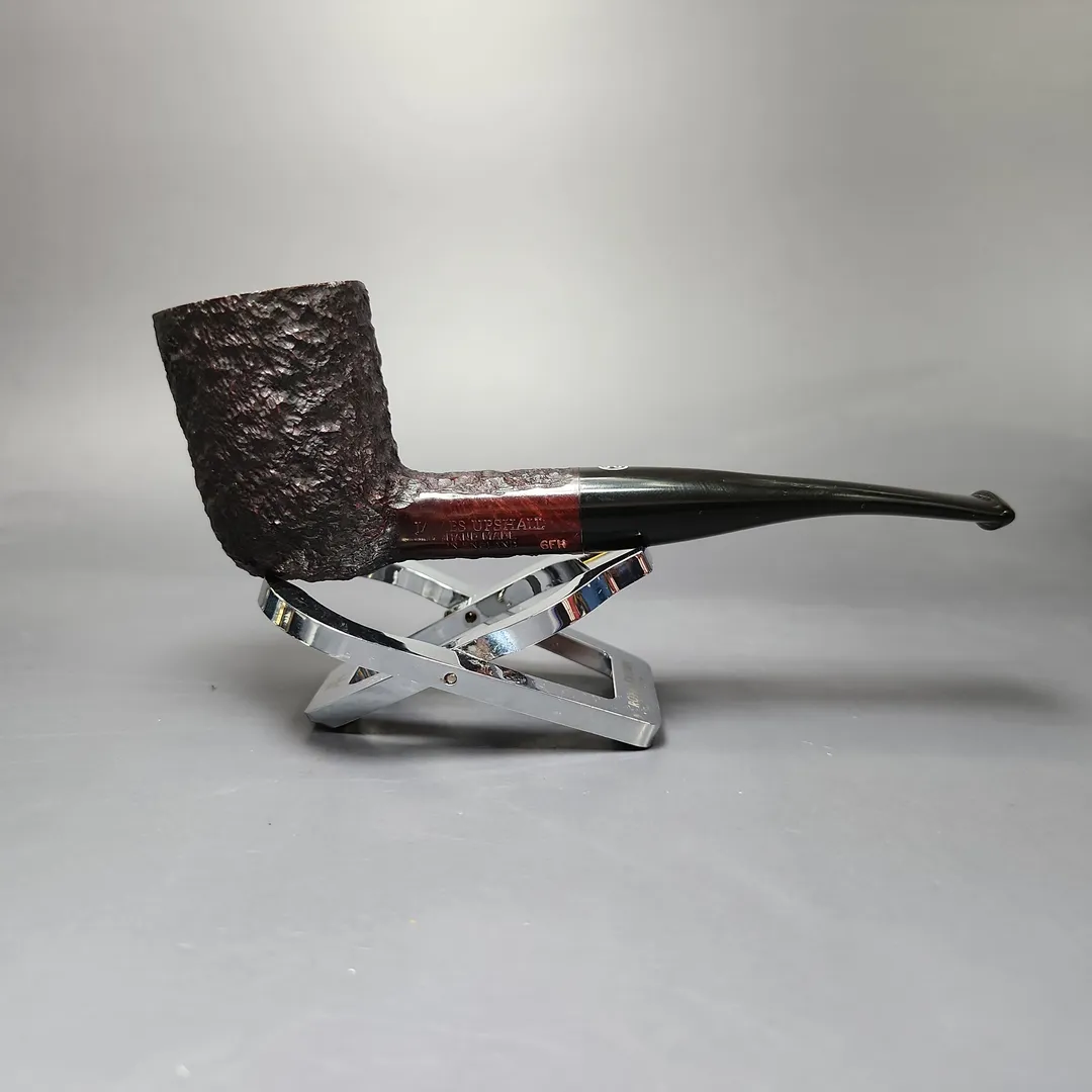 James Upshall Bark Group 6 Partially Rusticated Billiard Estate Briar Pipe, Unsmoked - Image 2